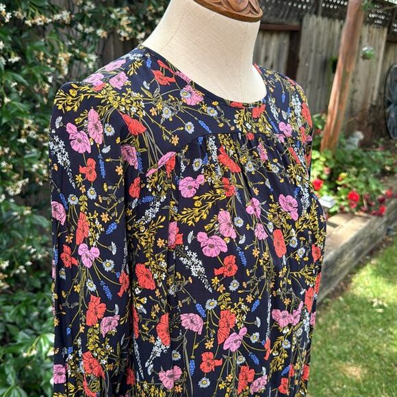 Banana Republic.Long Sleeve Blouse Puff Sleeve Floral Top Size XXS - Picture 2 of 9